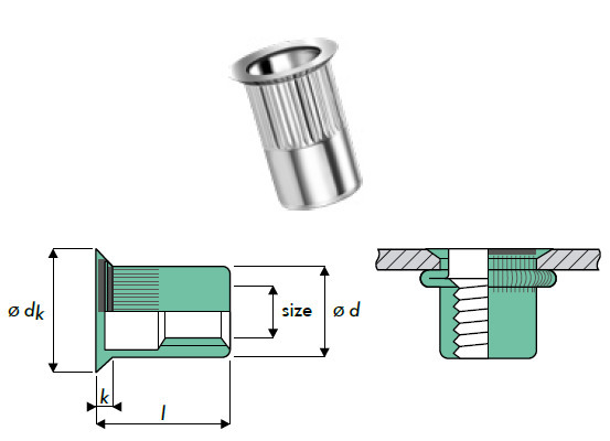 Q-Nut Blindnietmutter Aluminium SK M5 offen