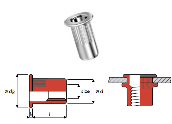 Q-Nut Blindnietmutter Edelstahl A2 FK M4 offen