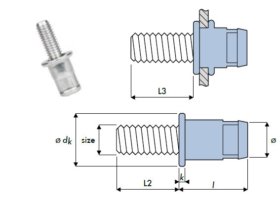 Q-Bolt Blindnietschrauben Stahl FK M8 - 12.5 x 15