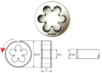 Schneideisen MF 12 x 1.0 - LINKS - HSS