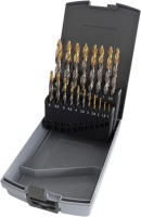 HSS-G Spiralbohrer Satz  - DIN 338 mit Kreuzanschliff- 19-tlg.