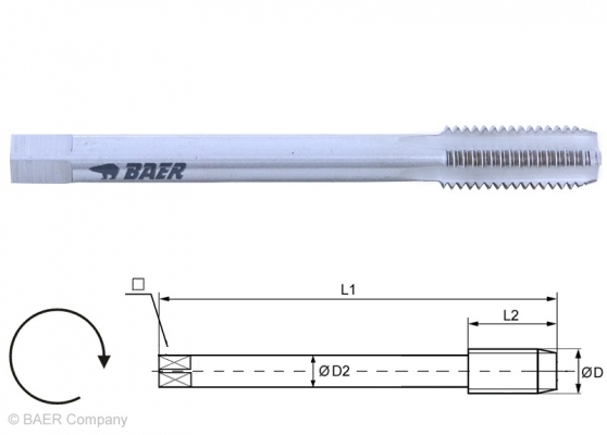 HSSG Maschinengewindebohrer Form C - Rd 8 x 1/10