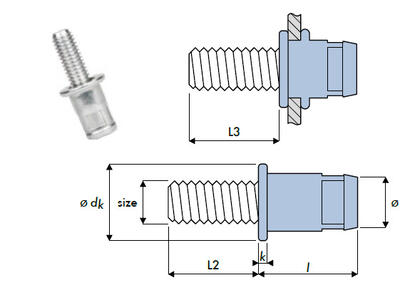 Q-Bolt Blindnietschrauben Stahl FK M6 - 10.0 x 10