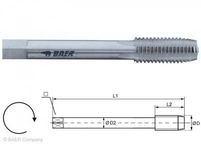 HSSG Einschnittgewindebohrer Form D - M 2 x 0.4