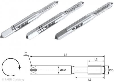 HSSG Handgewindebohrer 3-tlg. Satz M 1.6 x 0.35