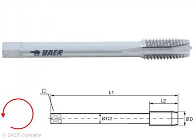 HSSE Maschinengewindebohrer Form B - M 4 x 0.7 - LINKS - DIN 376