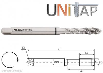 UNiTap HSSE Gewindebohrer Form B - M 2 x 0.4 - DIN 371