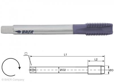 HSSE-PM-TiAlN Maschinengewindebohrer Form B - M 14 x 2.0 - DIN 376 Sonder-Nickellegierungen