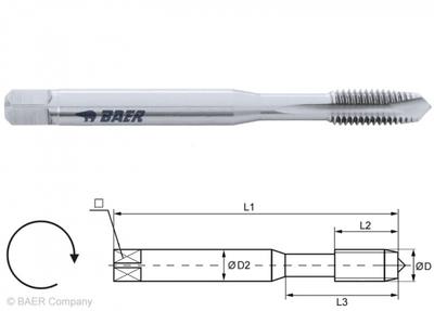 HSSE Maschinengewindebohrer Form B - 6G - M 2.5 x 0.45 - DIN 371