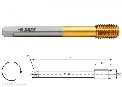 HSSE-PM-TIN Former M 14 x 2.0 - DIN 376 mit Schmiernut