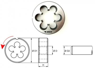 Schneideisen M 12 x 1.75 - LINKS - HSS