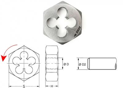 Sechskantmutter M 3 x 0.5 - LINKS - HSS