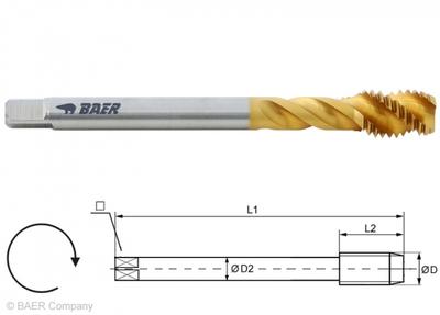 HSSE-TIN Maschinengewindebohrer - 40° RSP - MF 6 x 0.75 - DIN 374 hochl. Stähle