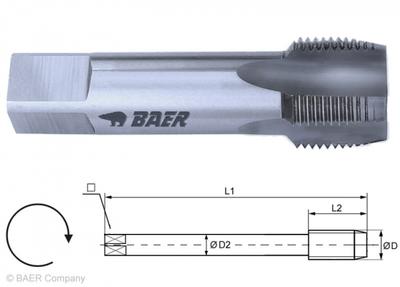 HSSG Einschnittgewindebohrer Form D - G (BSP) 1/8 x 28