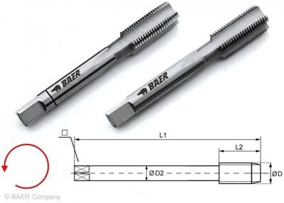 HSSG Handgewindebohrer 2-tlg. Satz G (BSP) 1/8 x 28 - LINKS