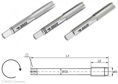 HSSG Handgewindebohrer 3-tlg. Satz UNC 7/16 x 14