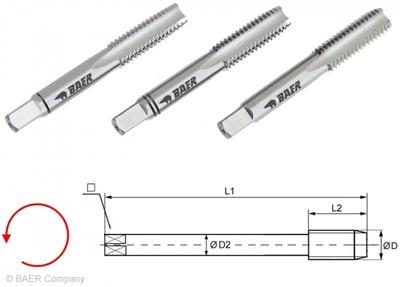 HSSG Handgewindebohrer 3-tlg. Satz UNC 3/8 x 16 - LINKS