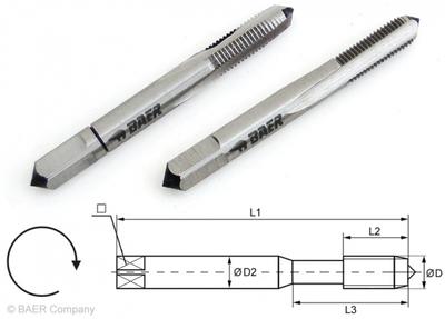 HSSG Handgewindebohrer 2-tlg. Satz UNF No. 6 x 40