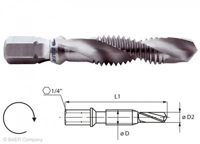 HSSG Kombi-Bit-Gewindebohrer UNF 1/4 x 28