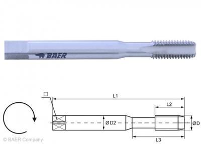 HSSG Maschinengewindebohrer - Form C - UNS 1/4 x 24 - ISO 529