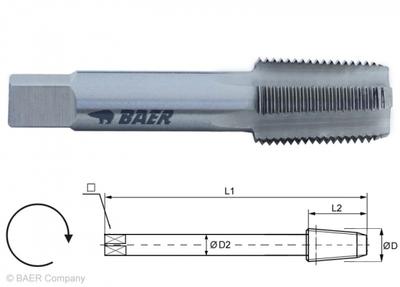 HSSG Einschnittgewindebohrer Form C - NPT 1/16 x 27