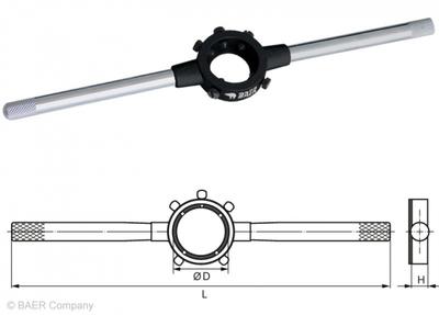 Stahl-Schneideisenhalter 130 x 36mm